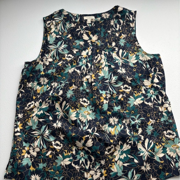 Talbots Black and White Relaxed Blouse with Floral Design - Picture 1 of 4